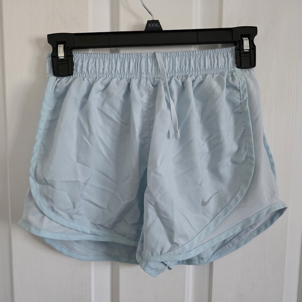 Nike Dri Fit Running Shorts Women’s XS Light Blue Athletic Drawstring